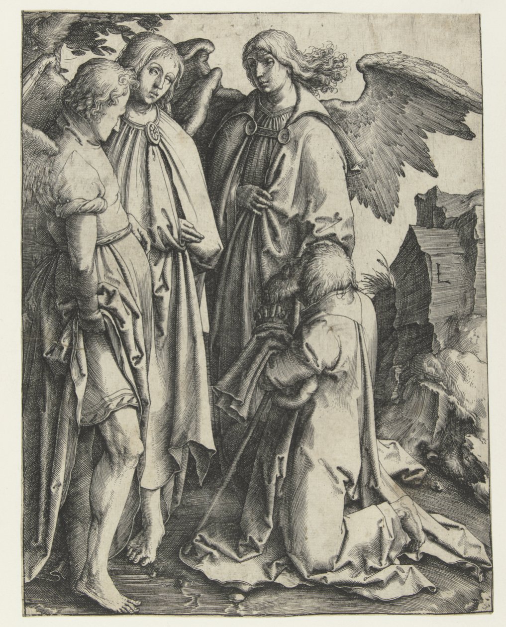 Ábrahám és a három angyal alkotó: Lucas van Leyden