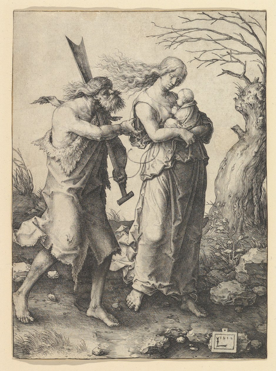 Ádám és Éva a kiűzetés után alkotó: Lucas van Leyden