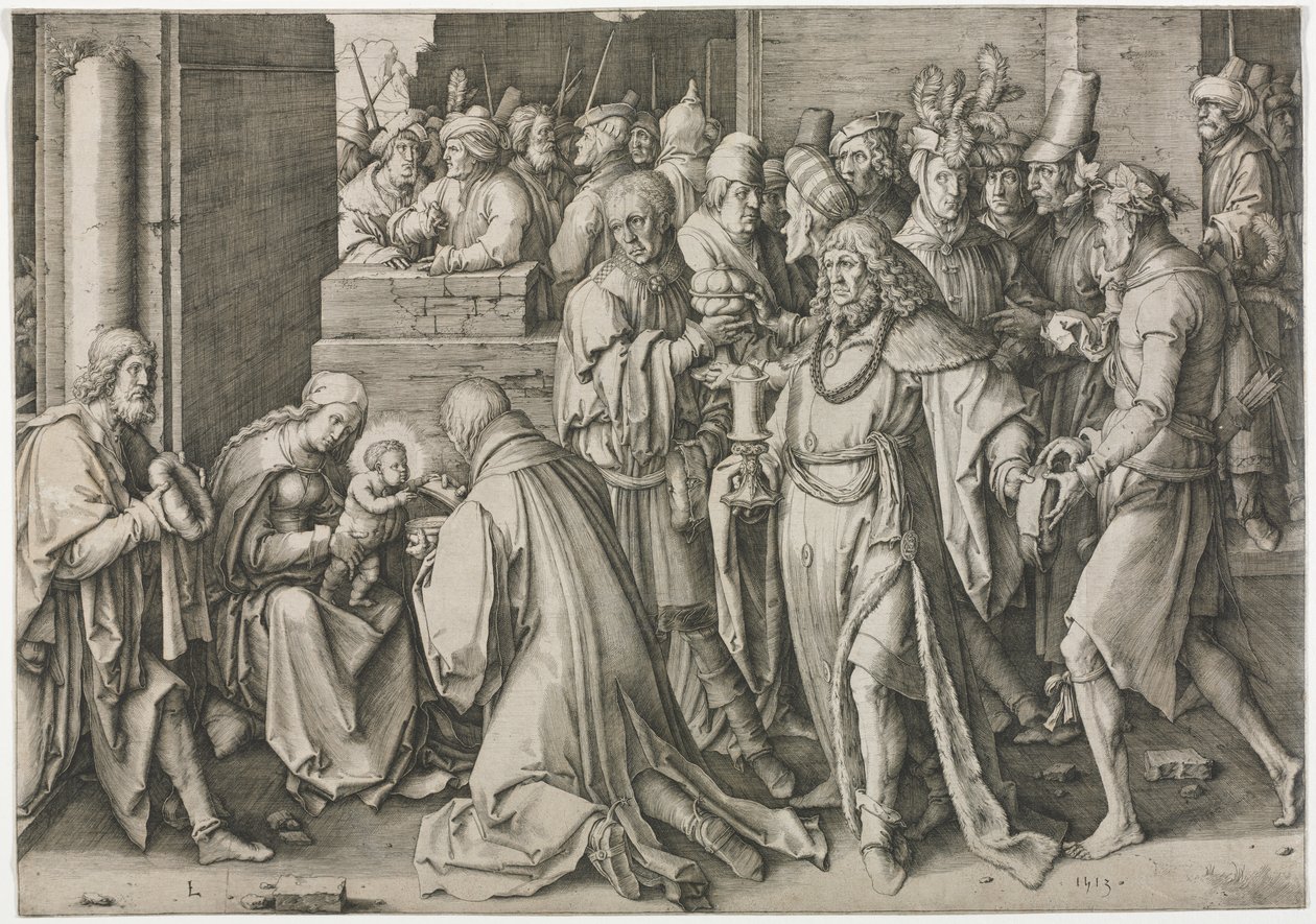 A mágusok imádása alkotó: Lucas van Leyden