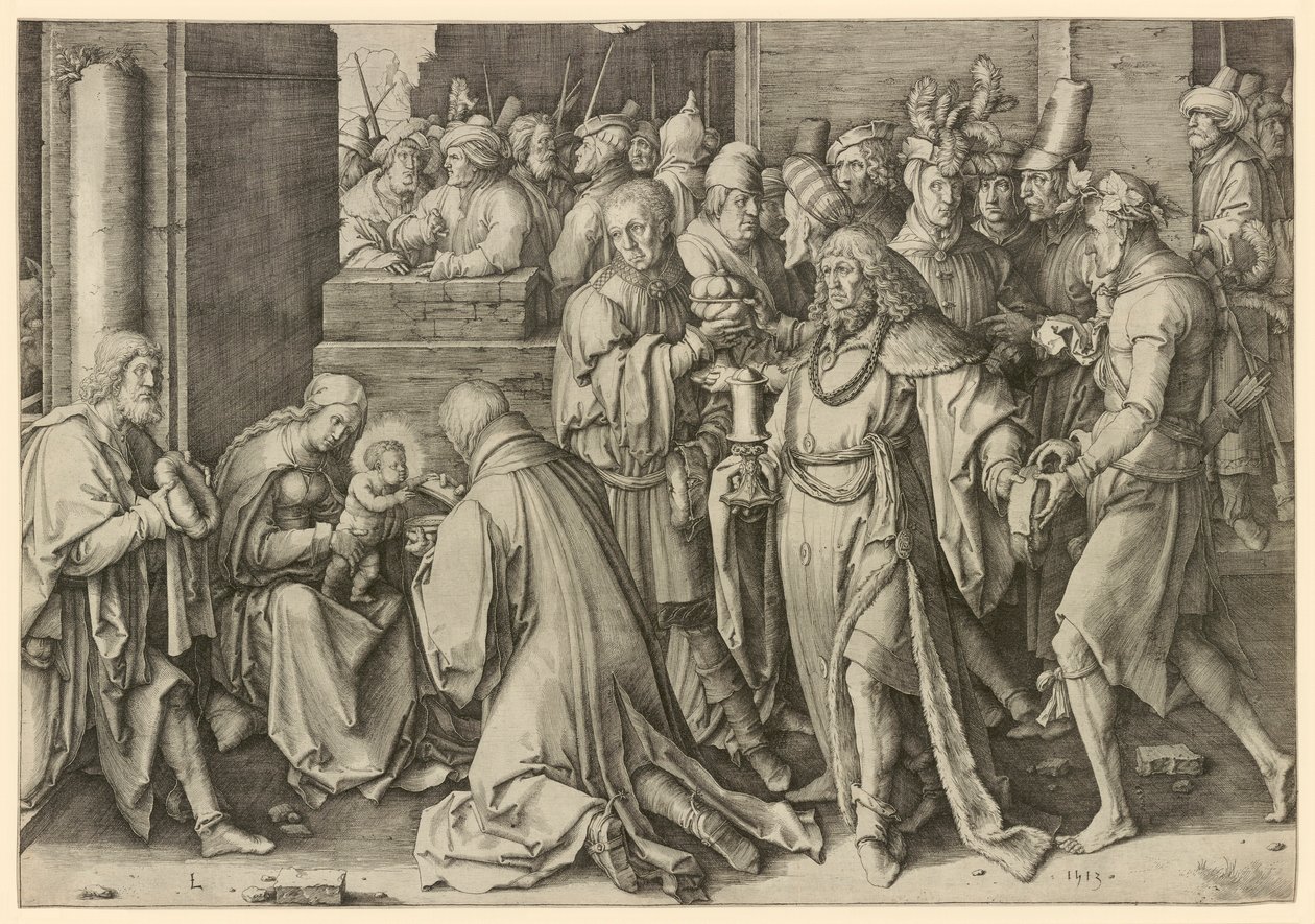 A mágusok imádása alkotó: Lucas van Leyden