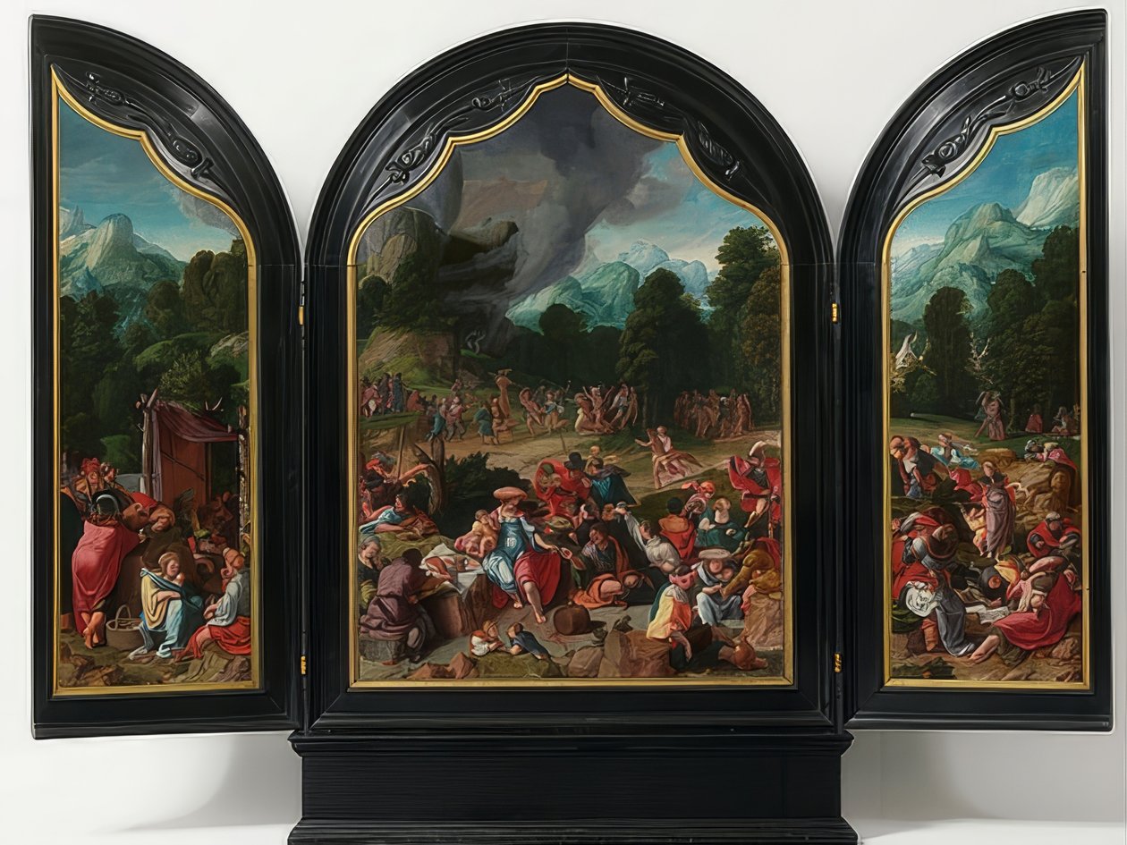 Az Aranyborjú imádata. 1530 körül alkotó: Lucas van Leyden