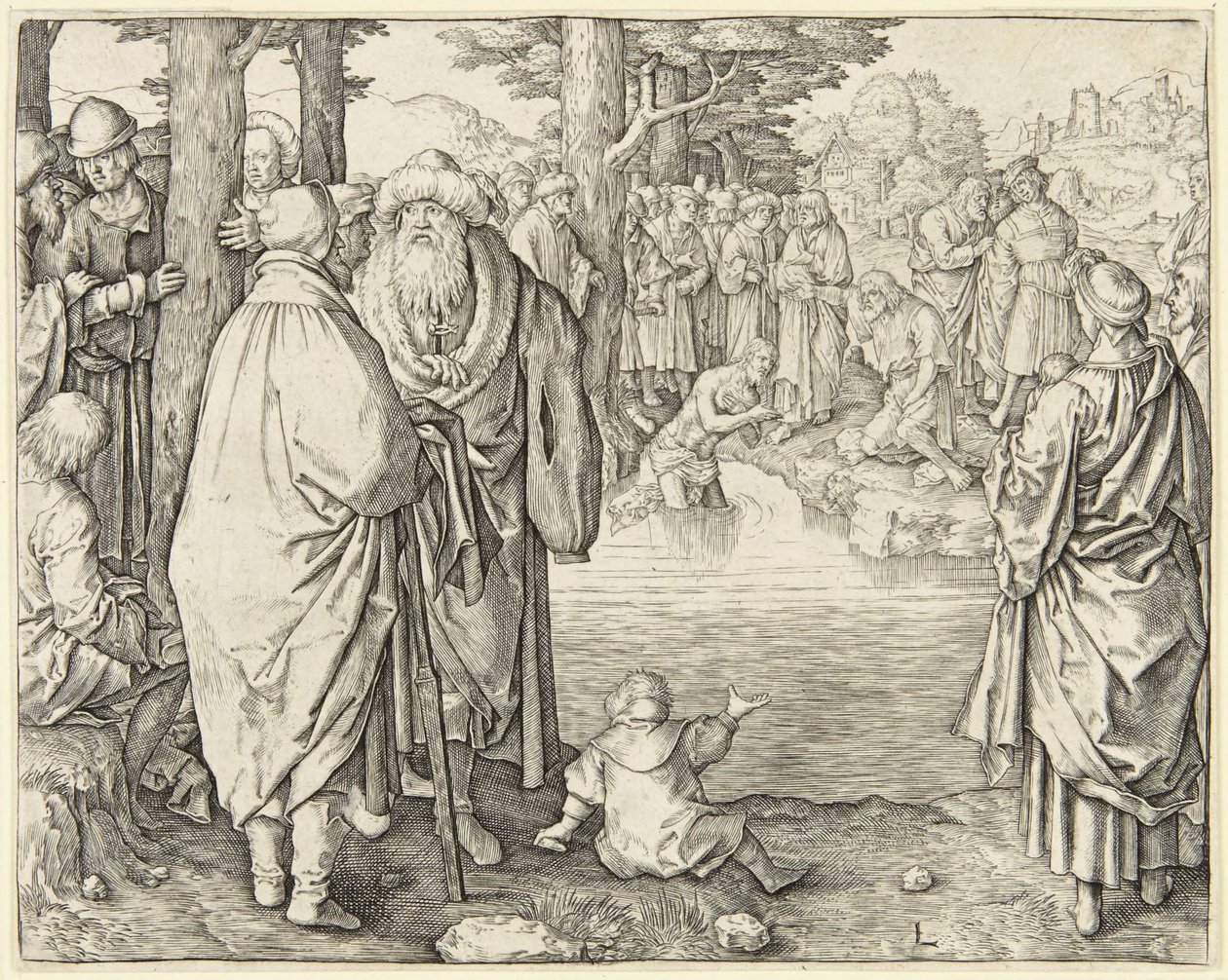 Krisztus megkeresztelése alkotó: Lucas van Leyden