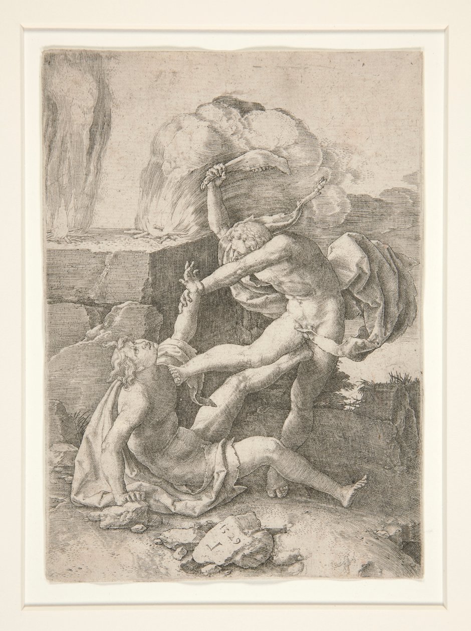 Cain Killing Abel, Ádám és Éva történetéből alkotó: Lucas van Leyden