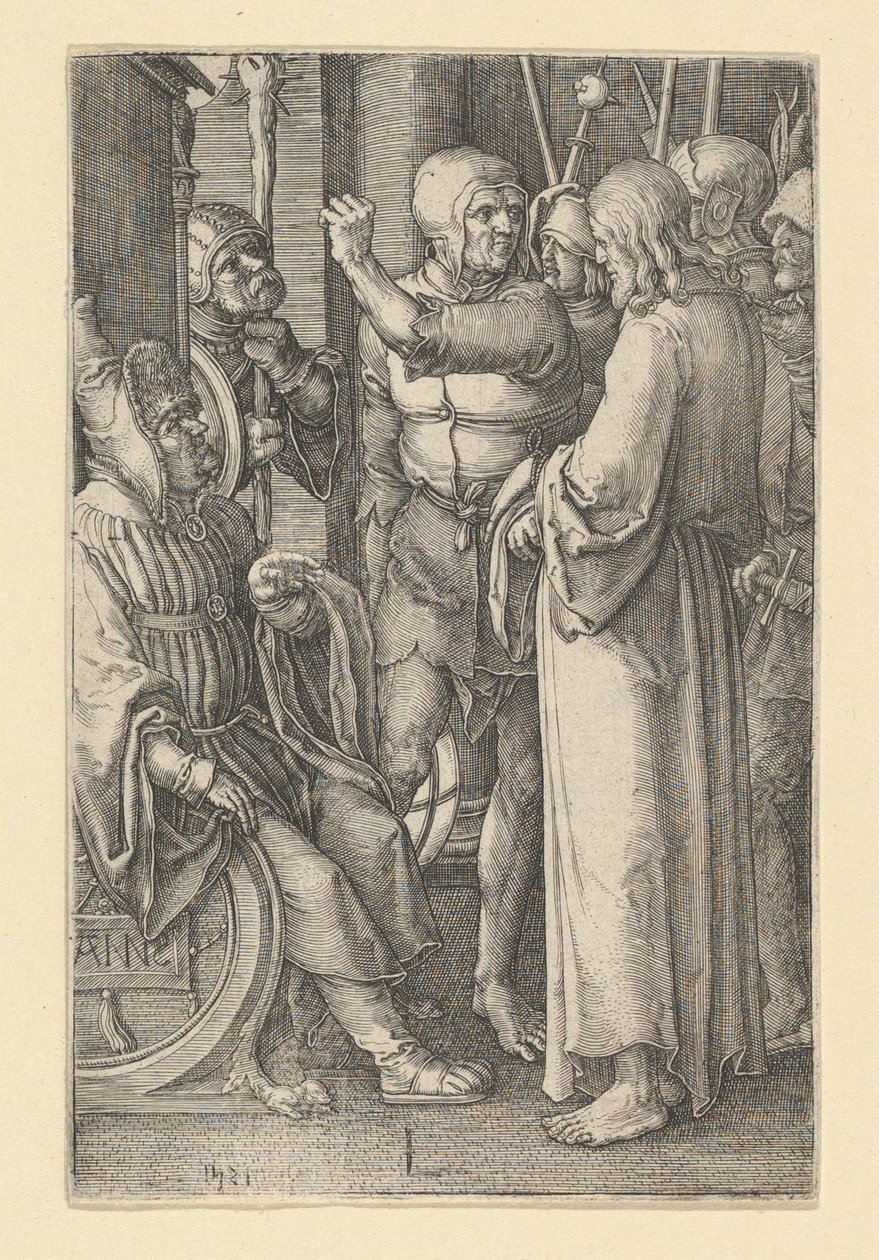 Krisztus Anna előtt, 1521. alkotó: Lucas van Leyden