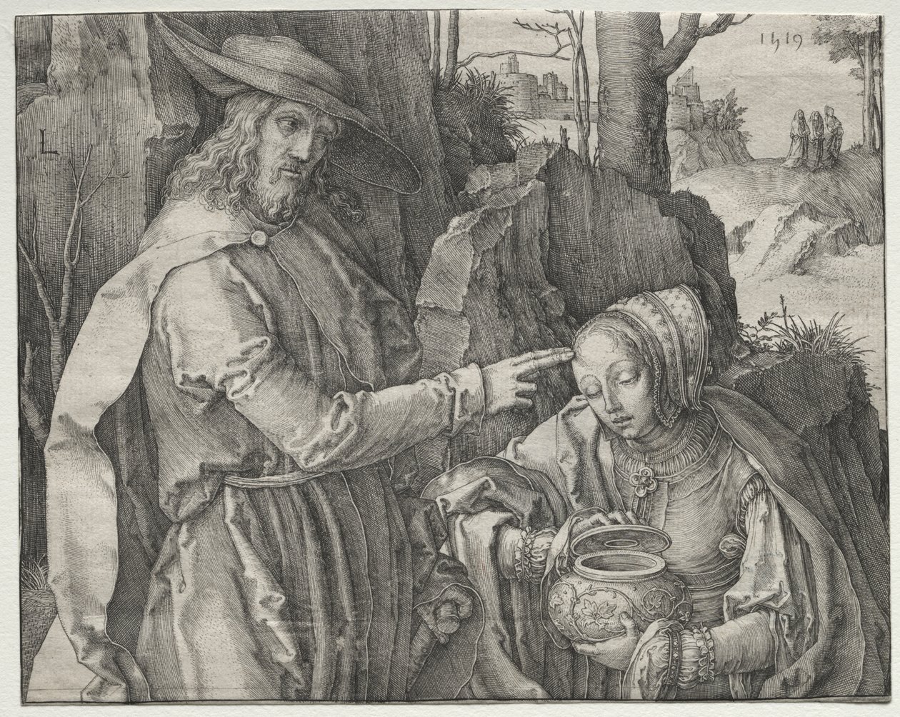 Krisztus mint kertész Megjelenik Szent Mária Magdolnának alkotó: Lucas van Leyden