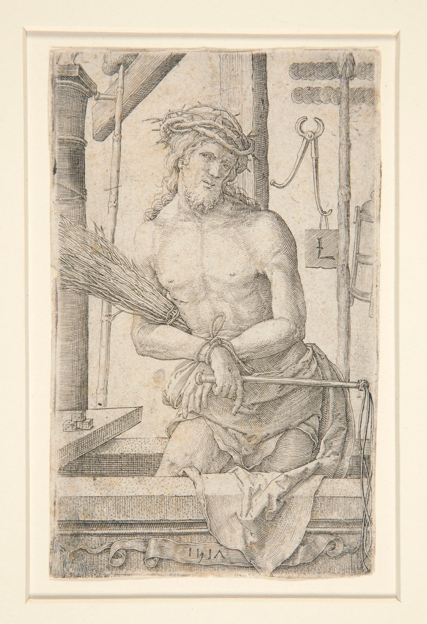 Krisztus, mint a fájdalmak embere a szenvedés eszközeivel alkotó: Lucas van Leyden
