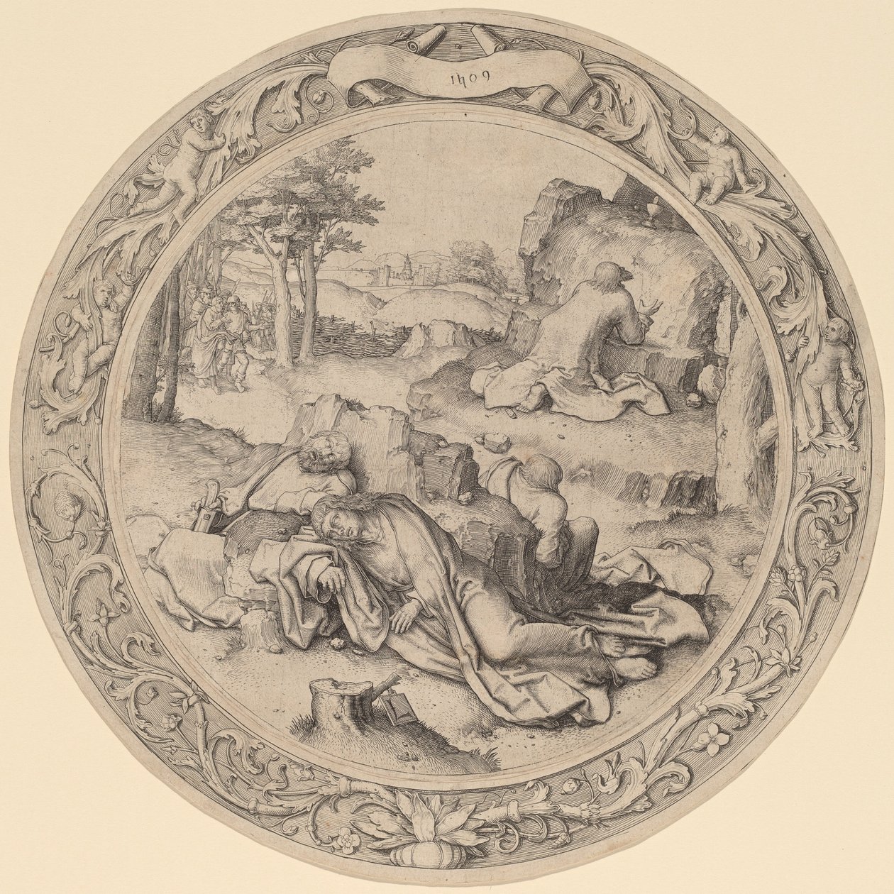 Krisztus a Gecsemánéban (Agónia a kertben) alkotó: Lucas van Leyden