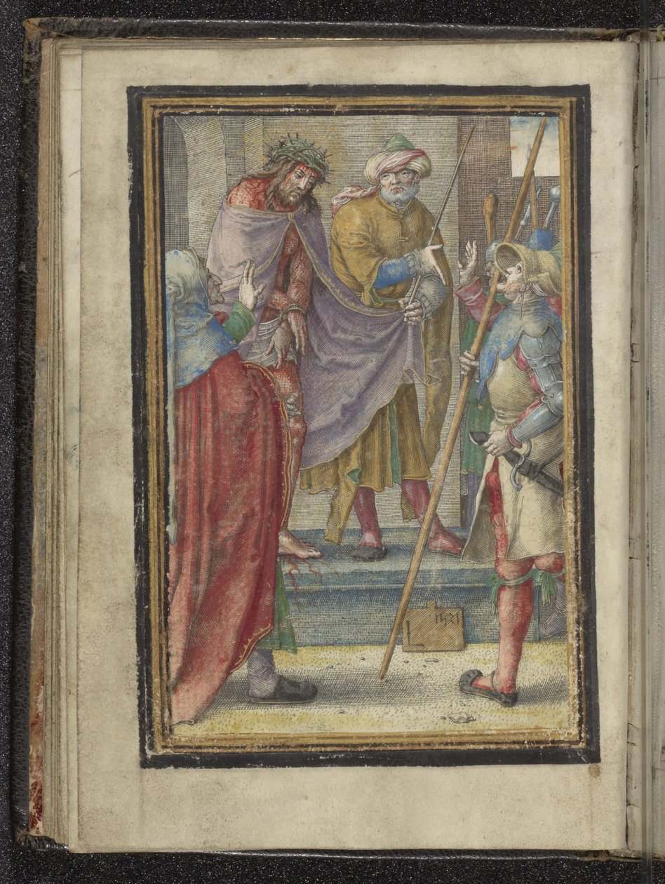 Krisztus megmutatva a népnek (Ecce Homo) Krisztus szenvedése (sorozat címe) alkotó: Lucas van Leyden