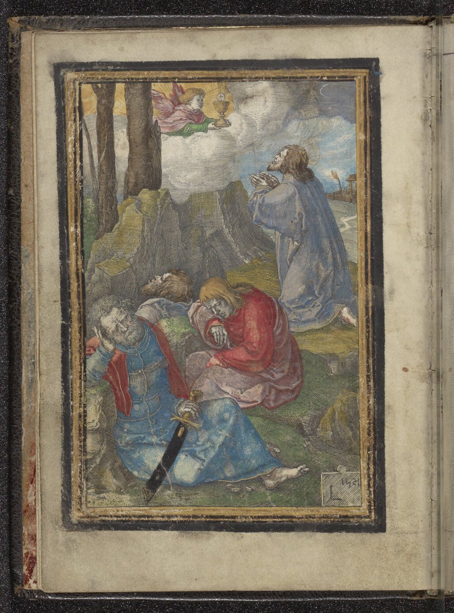 Krisztus a Gecsemáné udvarában Krisztus szenvedése (sorozat címe) alkotó: Lucas van Leyden