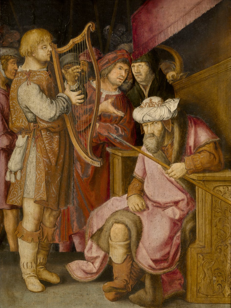 Dávid hárfán játszik Saulnak alkotó: Lucas van Leyden