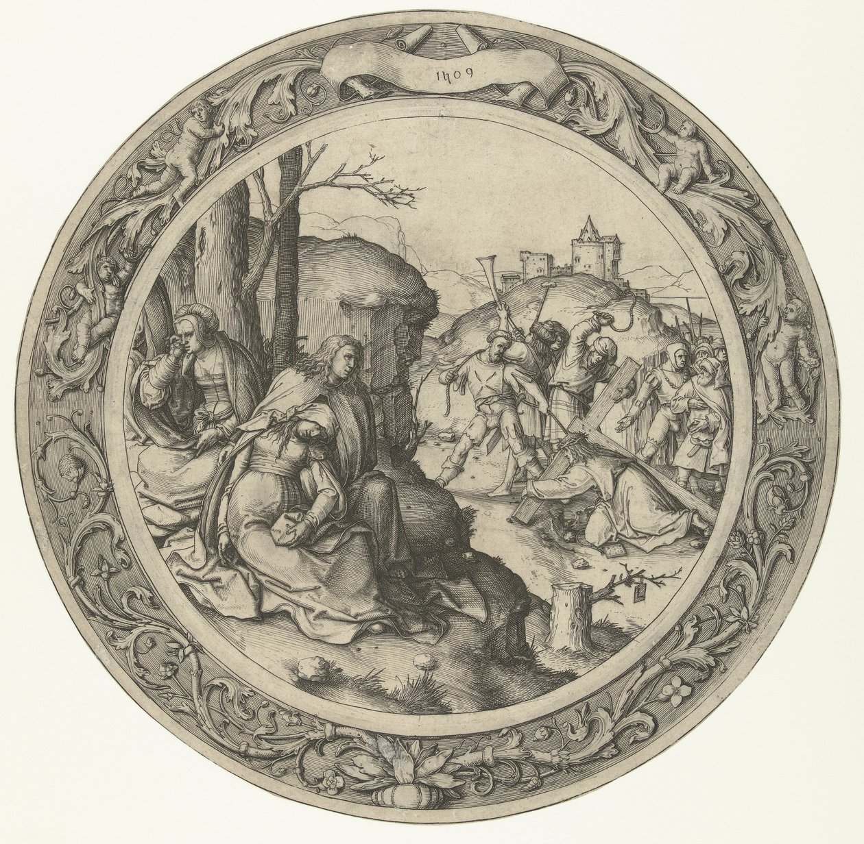 A kereszthordozás The Round Passion (sorozat címe) alkotó: Lucas van Leyden
