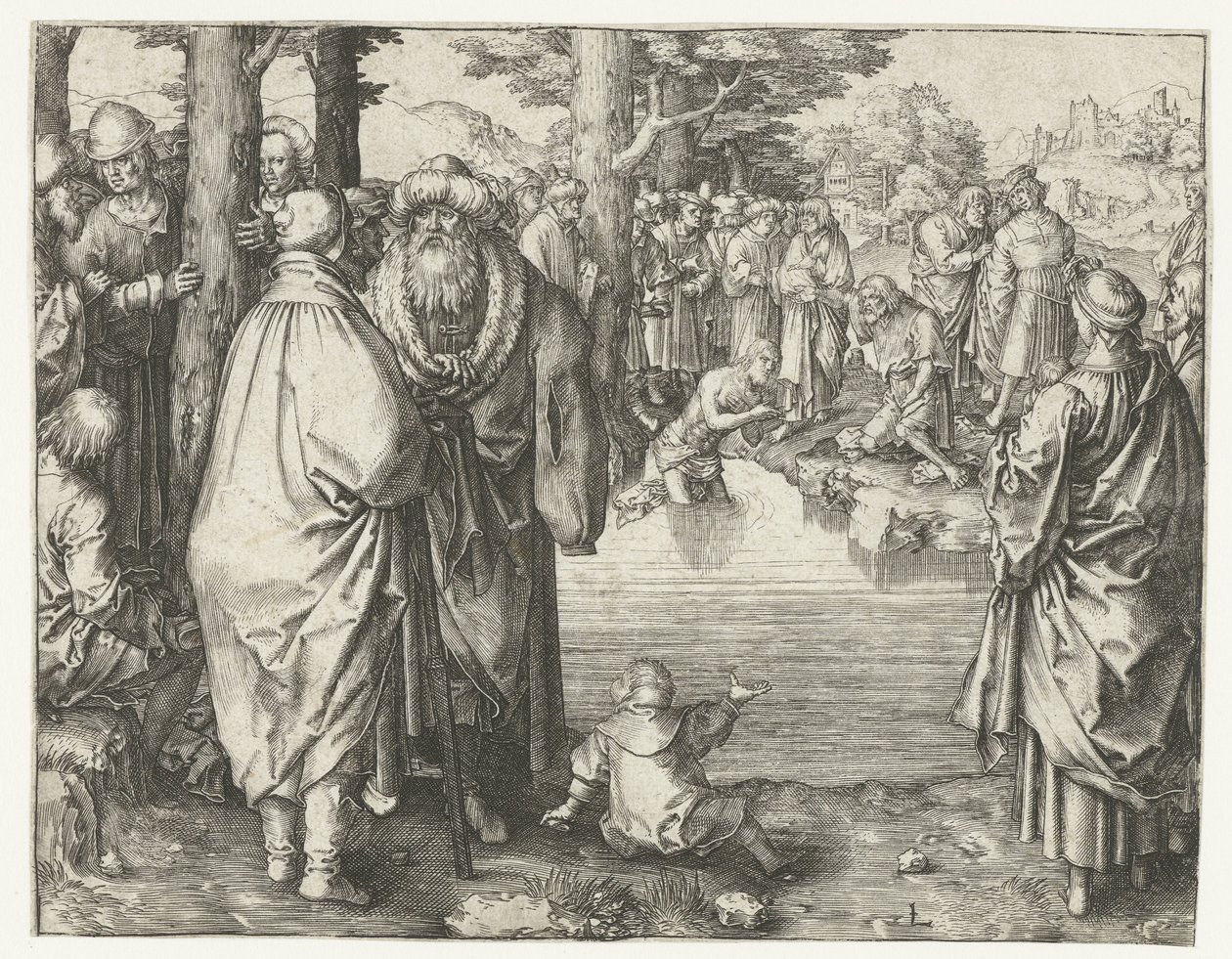 Krisztus keresztsége a Jordánban alkotó: Lucas van Leyden