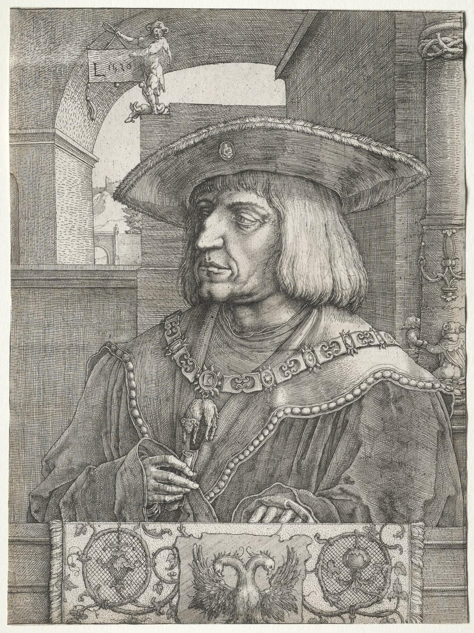 I. Maximilian császár, 1520. alkotó: Lucas van Leyden