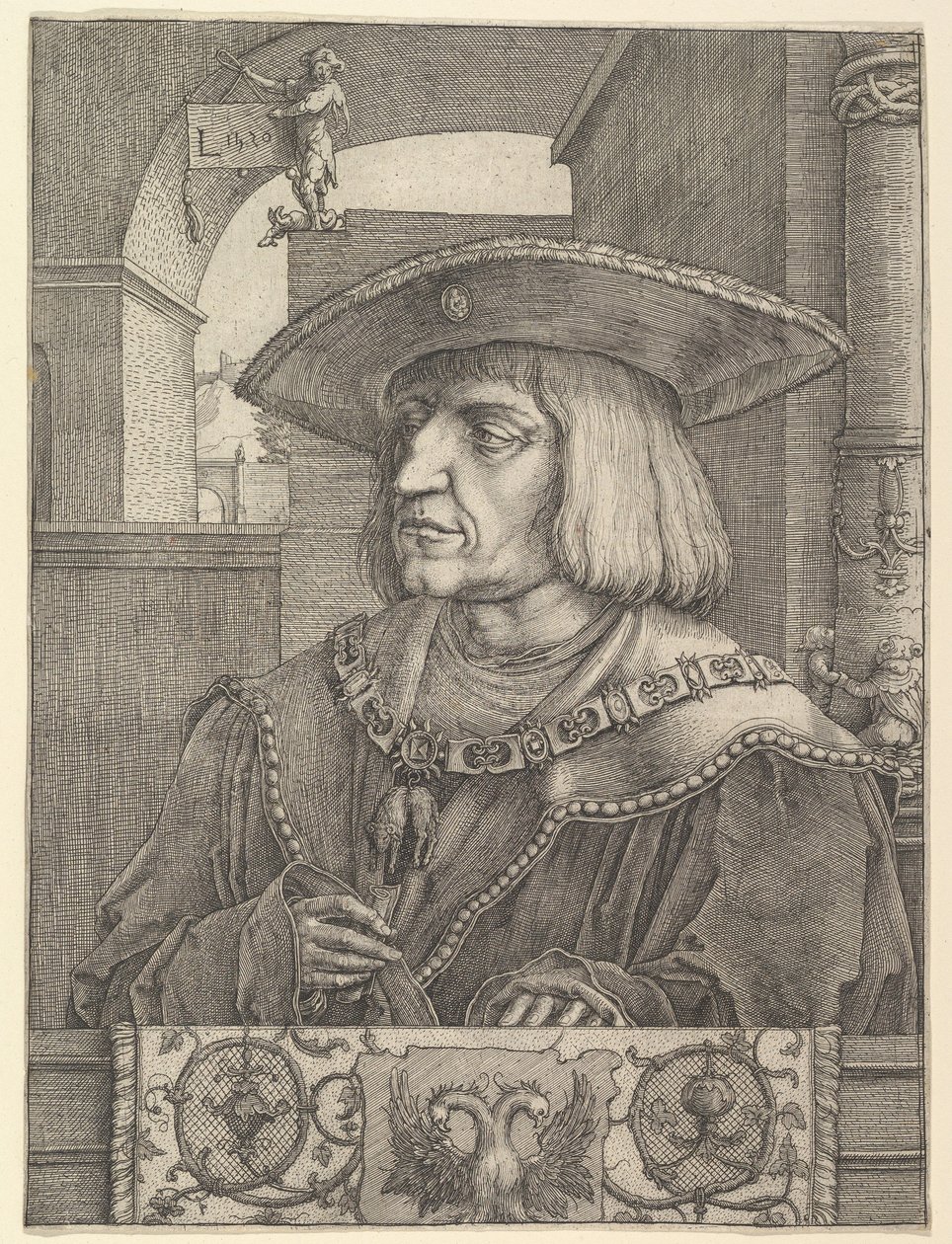I. Maximilian császár, 1520. alkotó: Lucas van Leyden