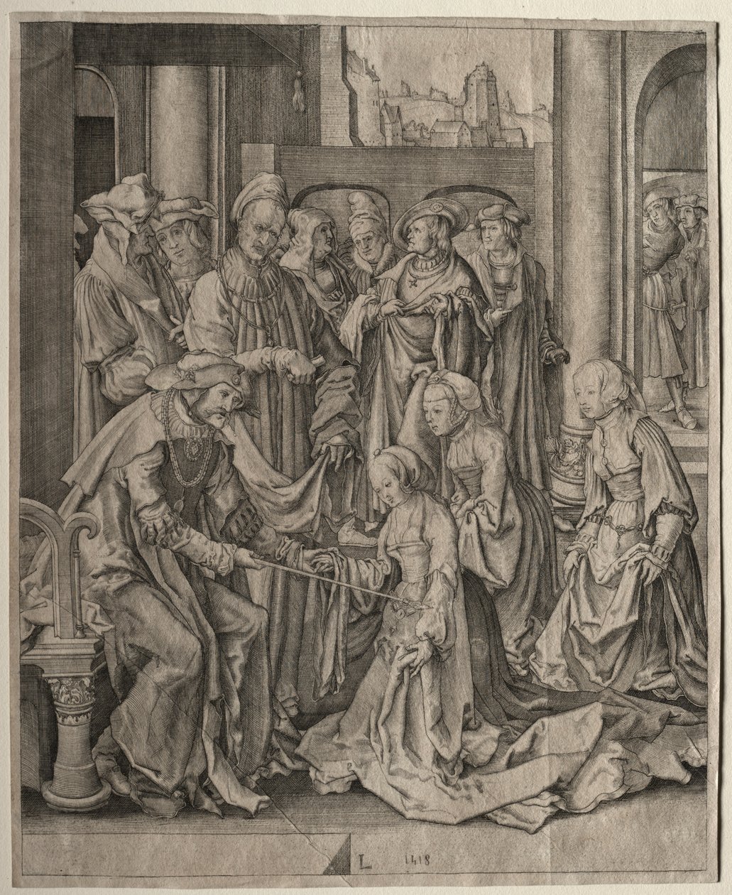 Eszter Ahasvérus előtt alkotó: Lucas van Leyden