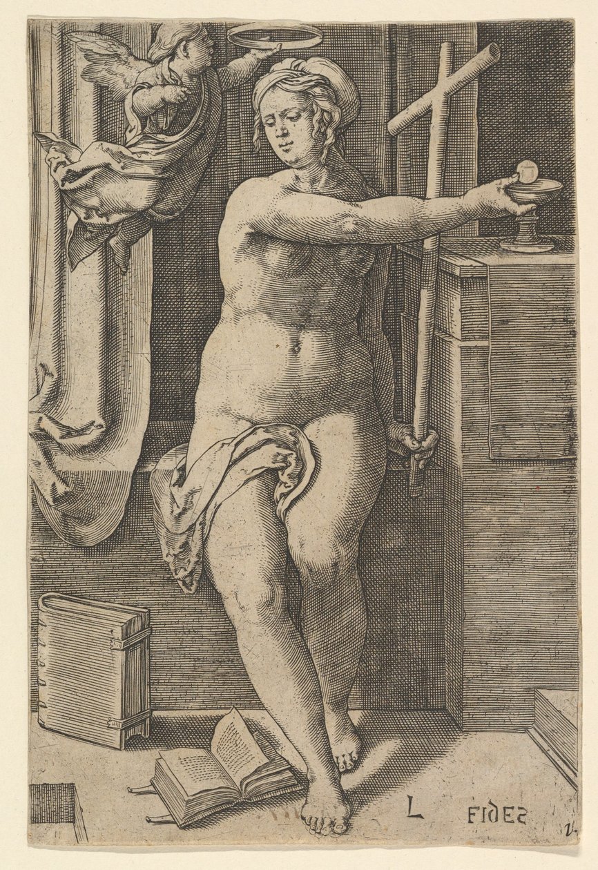 Faith Fides, A hét erény sorozatból, 1530. alkotó: Lucas van Leyden