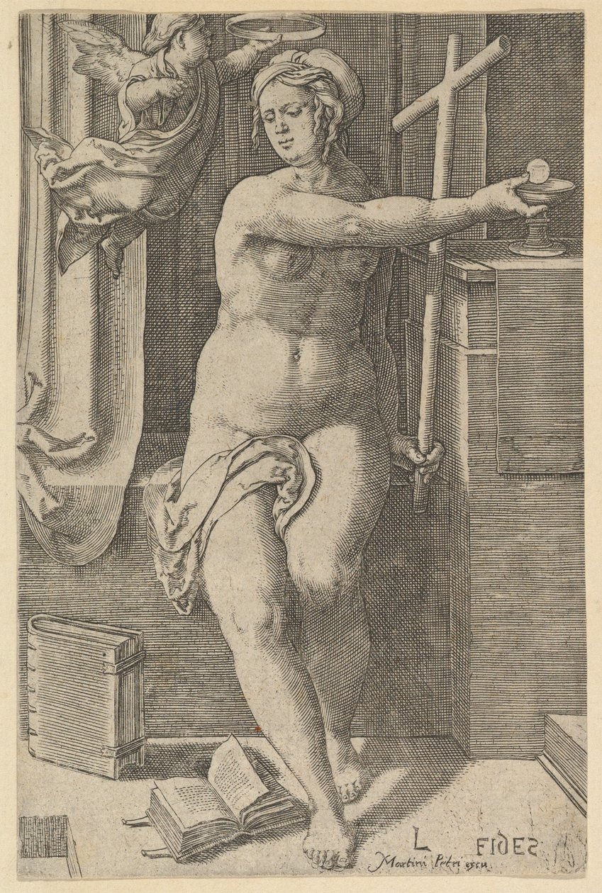 Faith, A hét erény című sorozatból, 1530. alkotó: Lucas van Leyden
