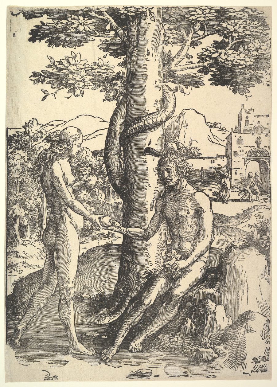 Az ember bukása, Ádám és Éva, kb. 1514. alkotó: Lucas van Leyden