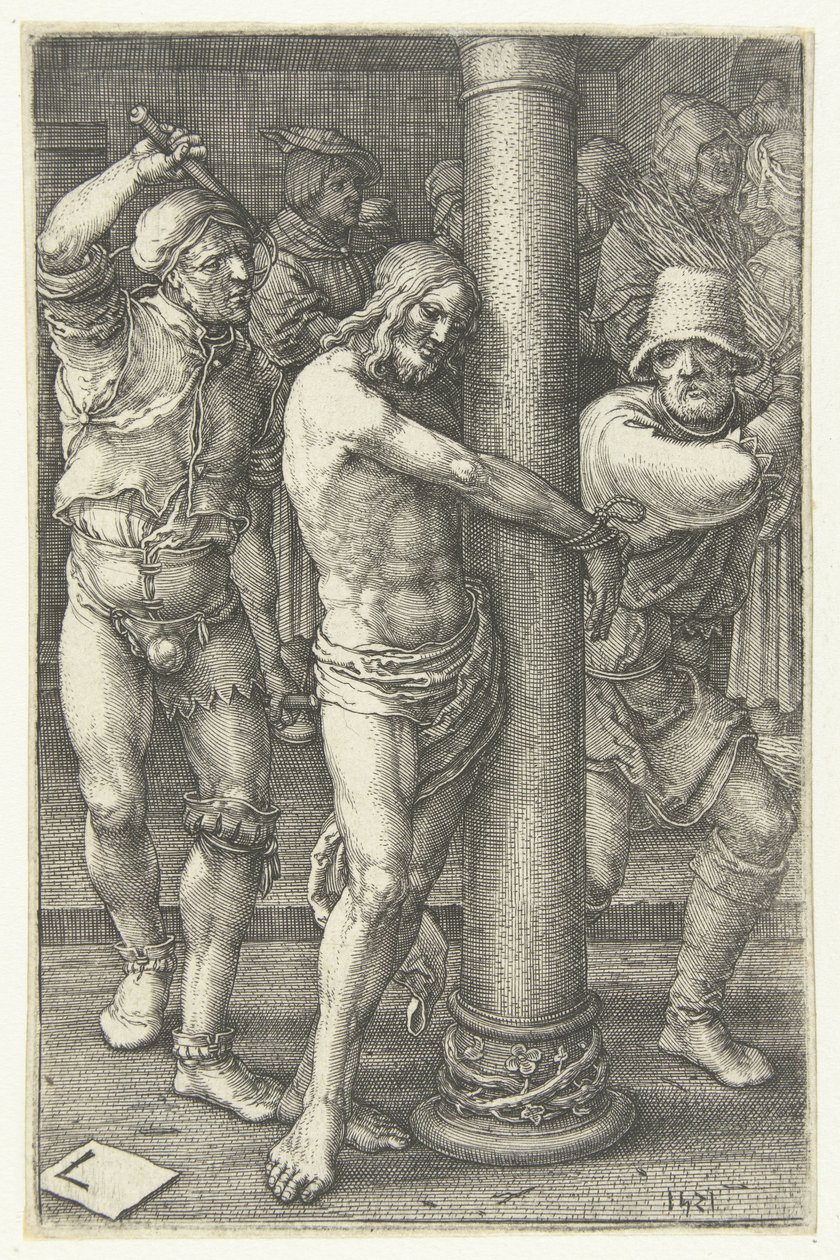 Krisztus csapása A kis szenvedély (sorozat címe) alkotó: Lucas van Leyden