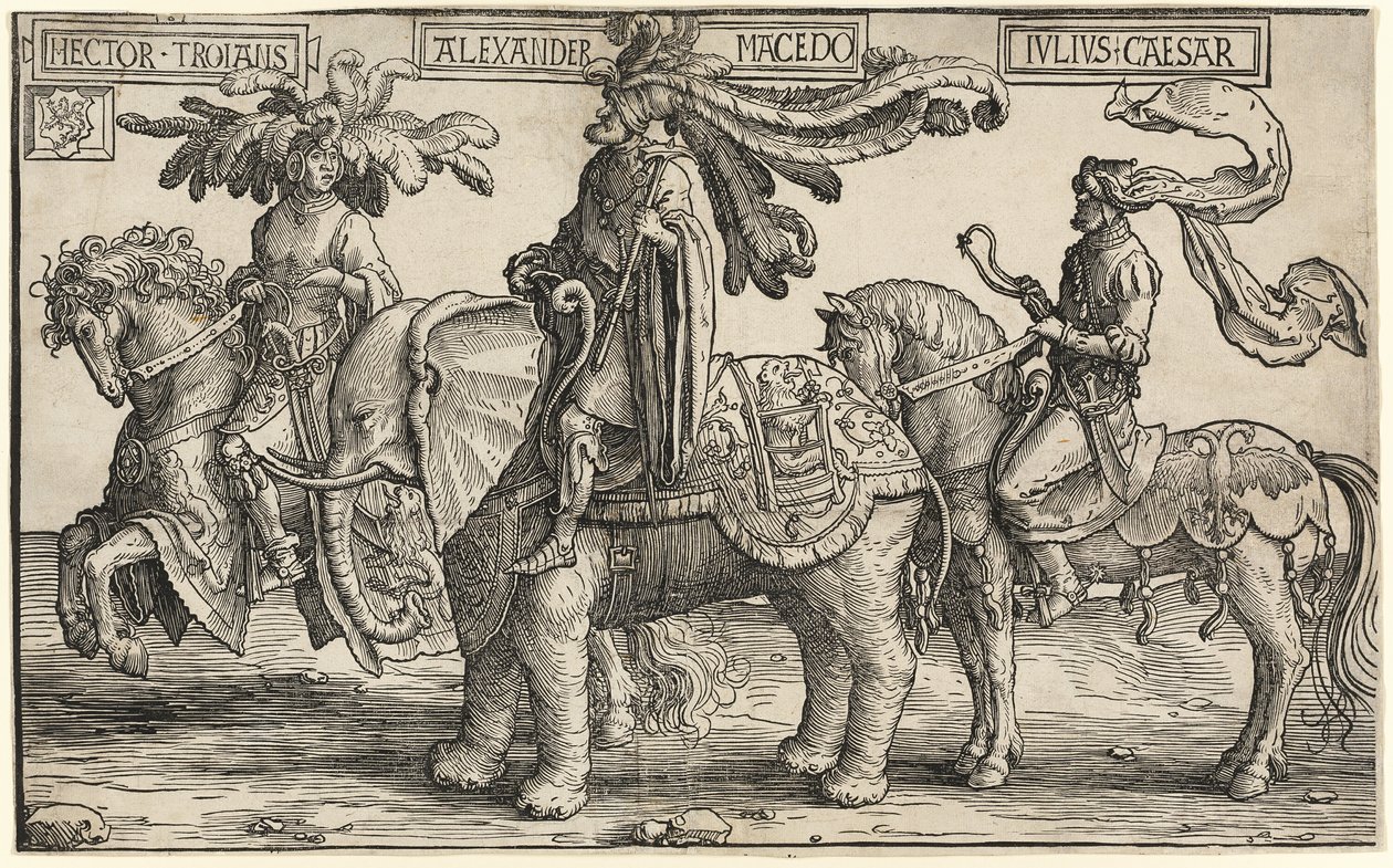 Trójai Hector, Macedón Sándor, Julius Caesar a Kilenc hősből alkotó: Lucas van Leyden