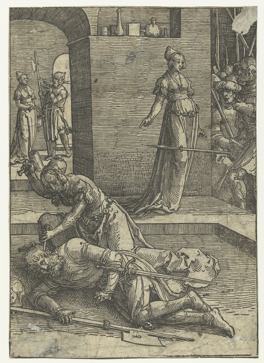 Jael megöli Siserát Kis sorozatú női listák (sorozat címe) alkotó: Lucas van Leyden