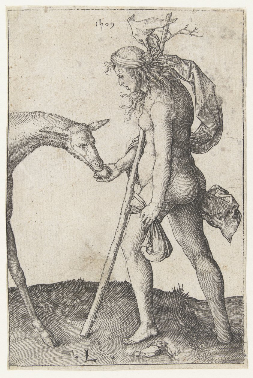 Fiatal nő őzike alkotó: Lucas van Leyden