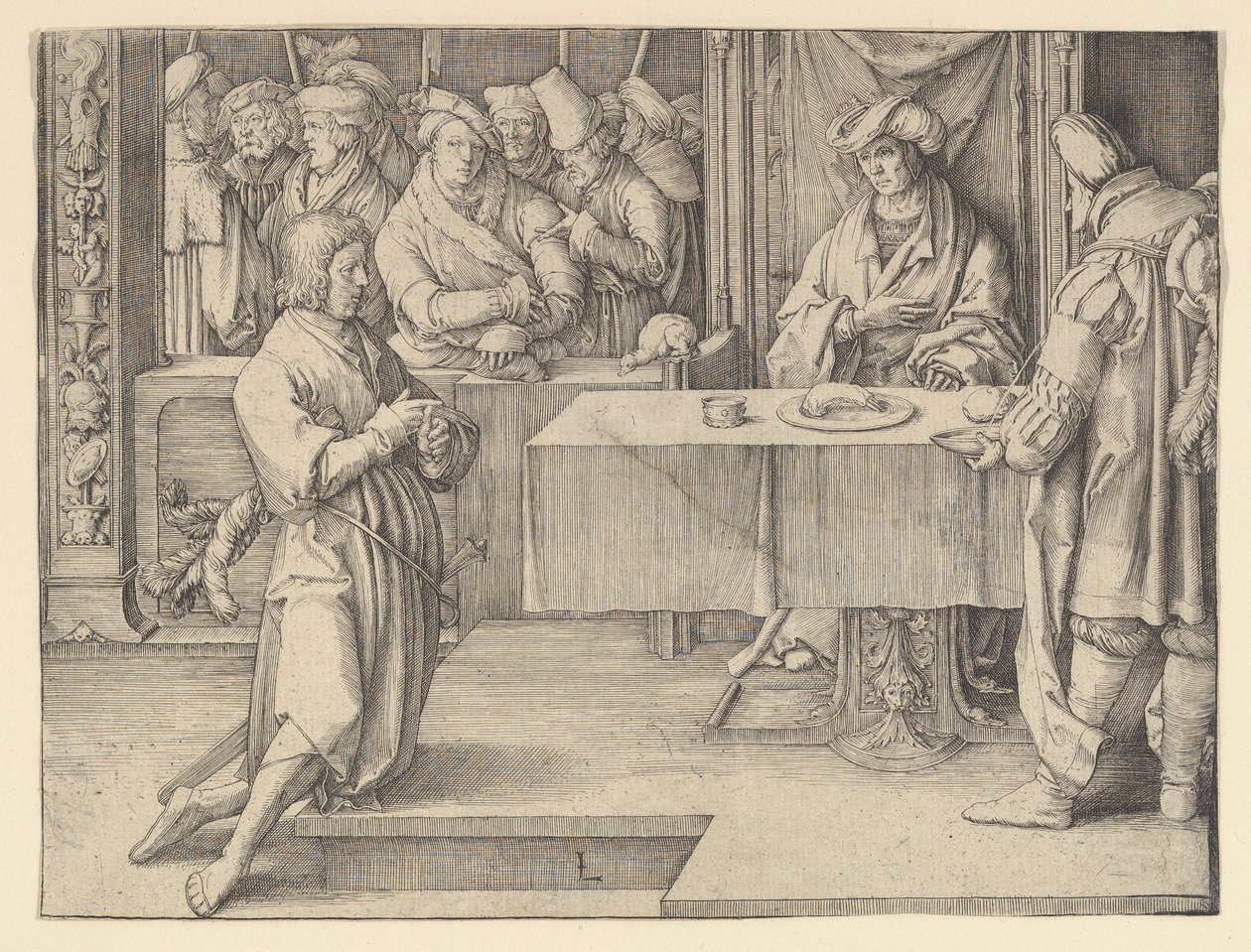 József fáraók álmait tolmácsolja, 1512. alkotó: Lucas van Leyden