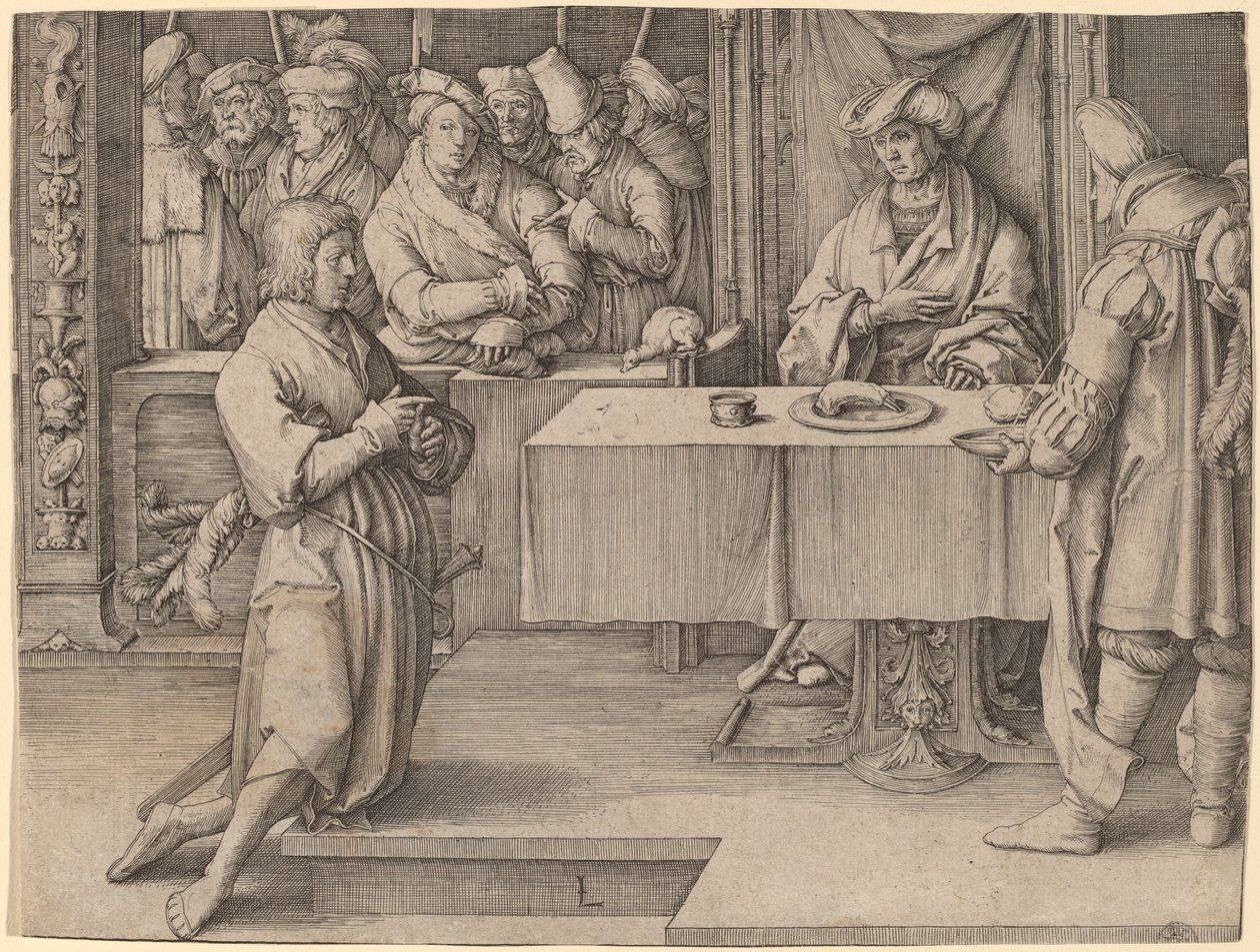 József értelmezi a fáraó álmait alkotó: Lucas van Leyden