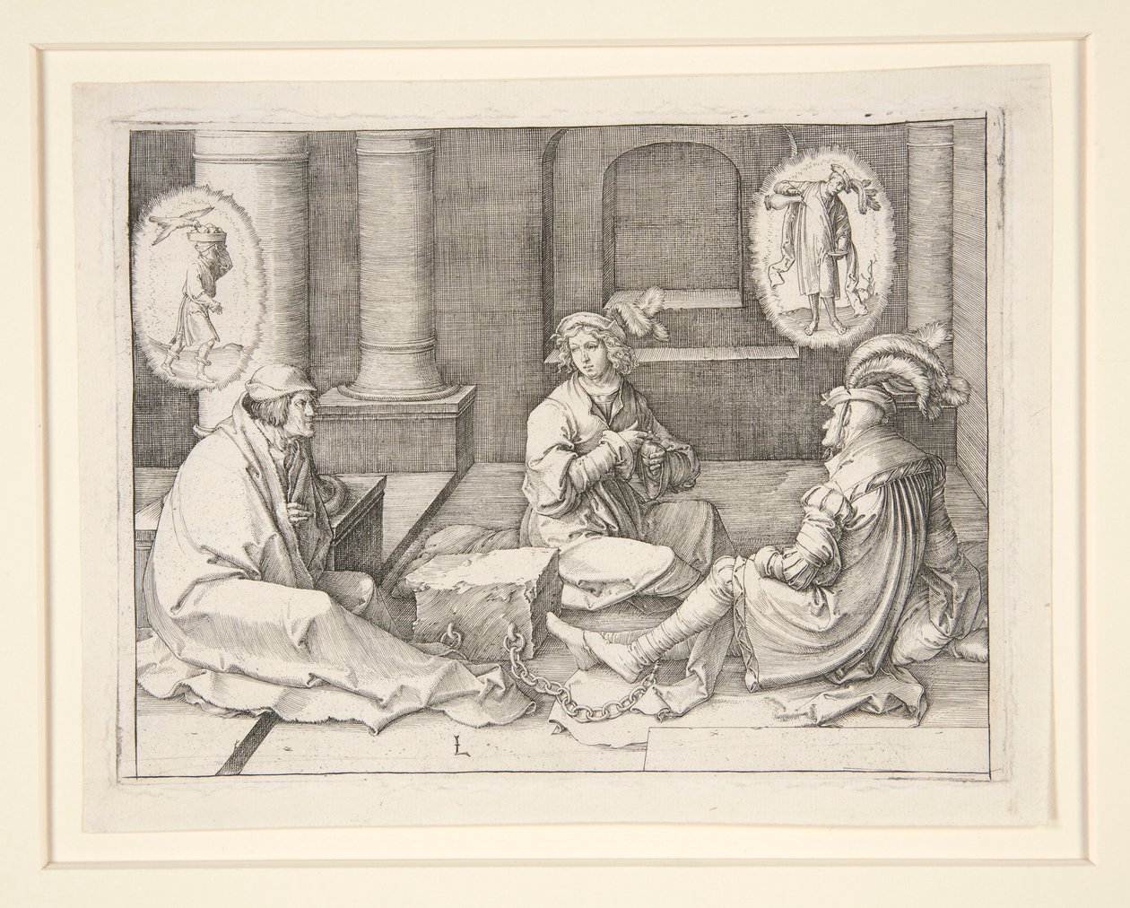 József megmagyarázza az álmokat a börtönben (1Móz 40:5-19) alkotó: Lucas van Leyden