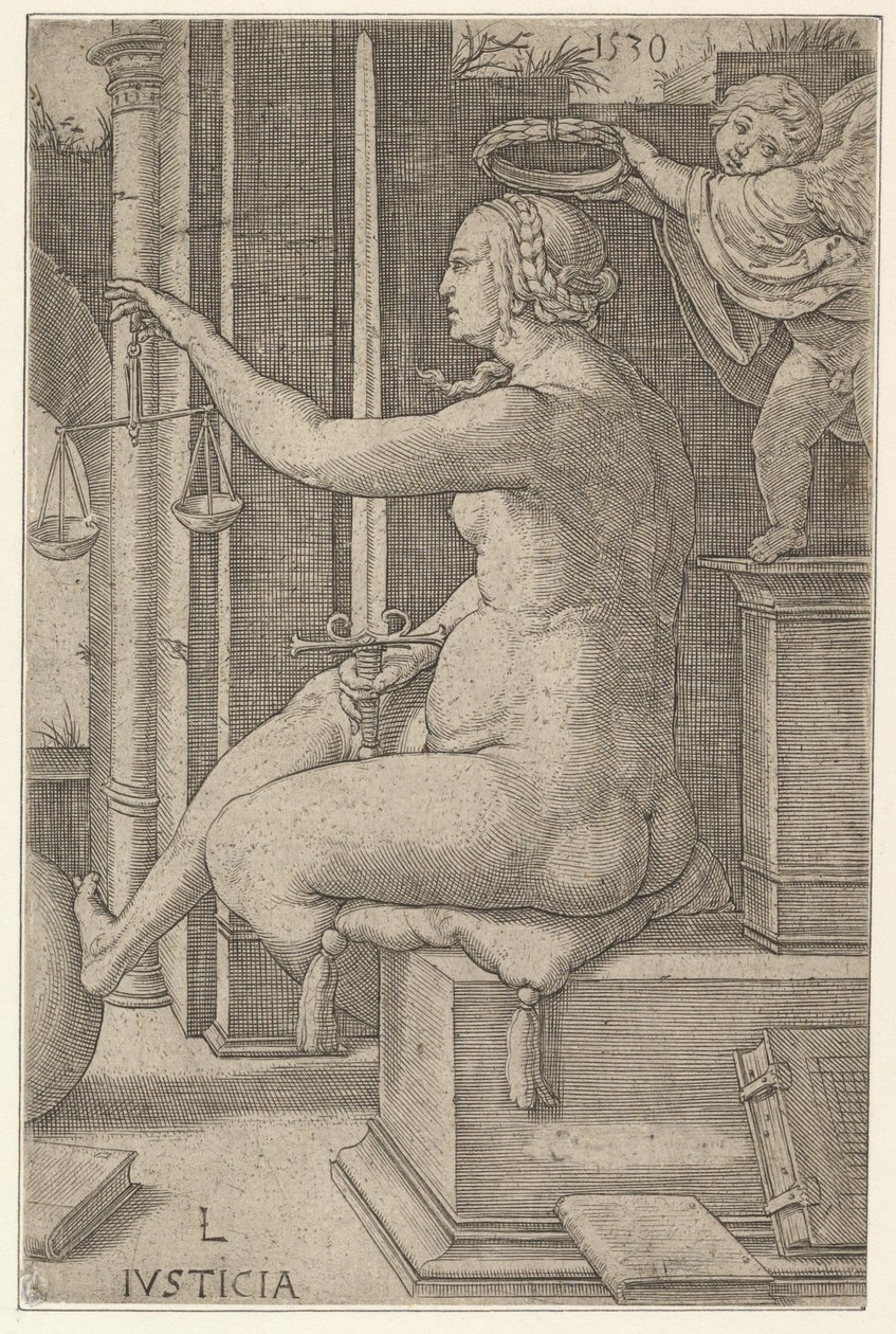 Igazságszolgáltatás, Az erények című sorozatból, 1530. alkotó: Lucas van Leyden