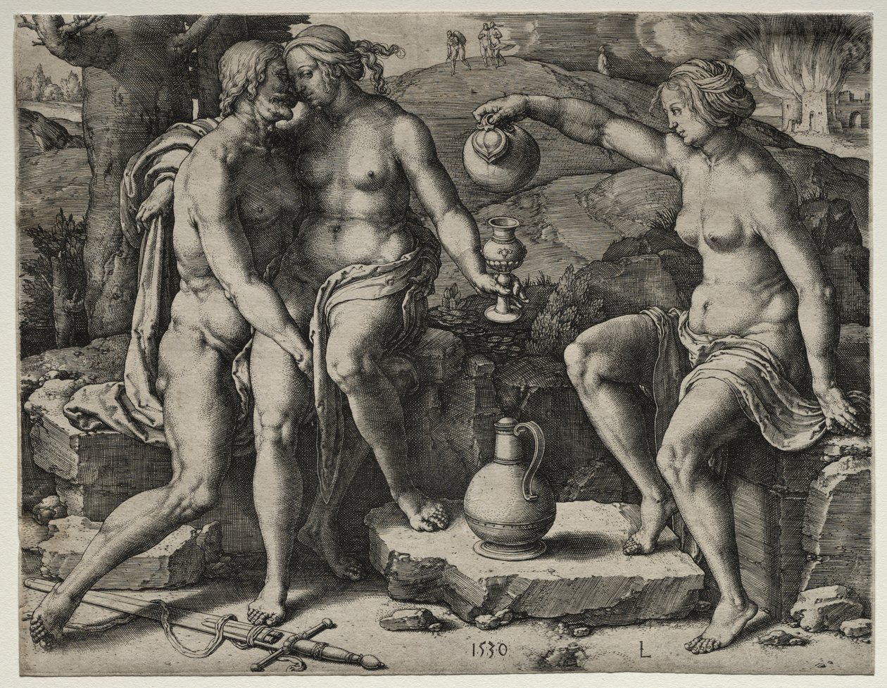 Lót és lányai alkotó: Lucas van Leyden