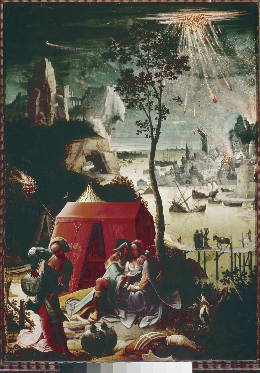 Lót és lányai (olaj, tábla, 1517 körül) alkotó: Lucas van Leyden