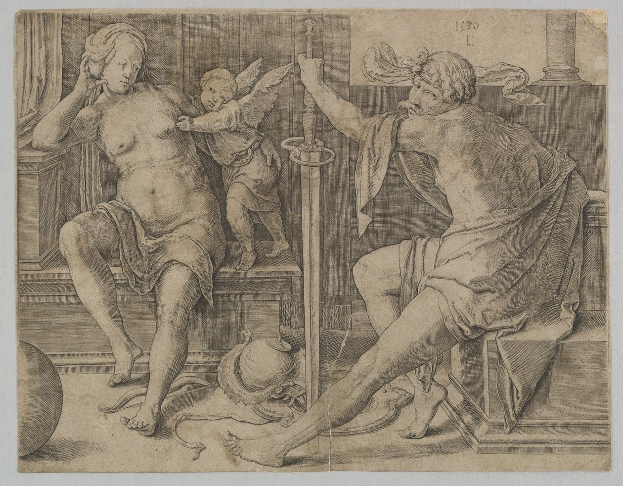 Mars, Vénusz és Ámor, 1530. alkotó: Lucas van Leyden