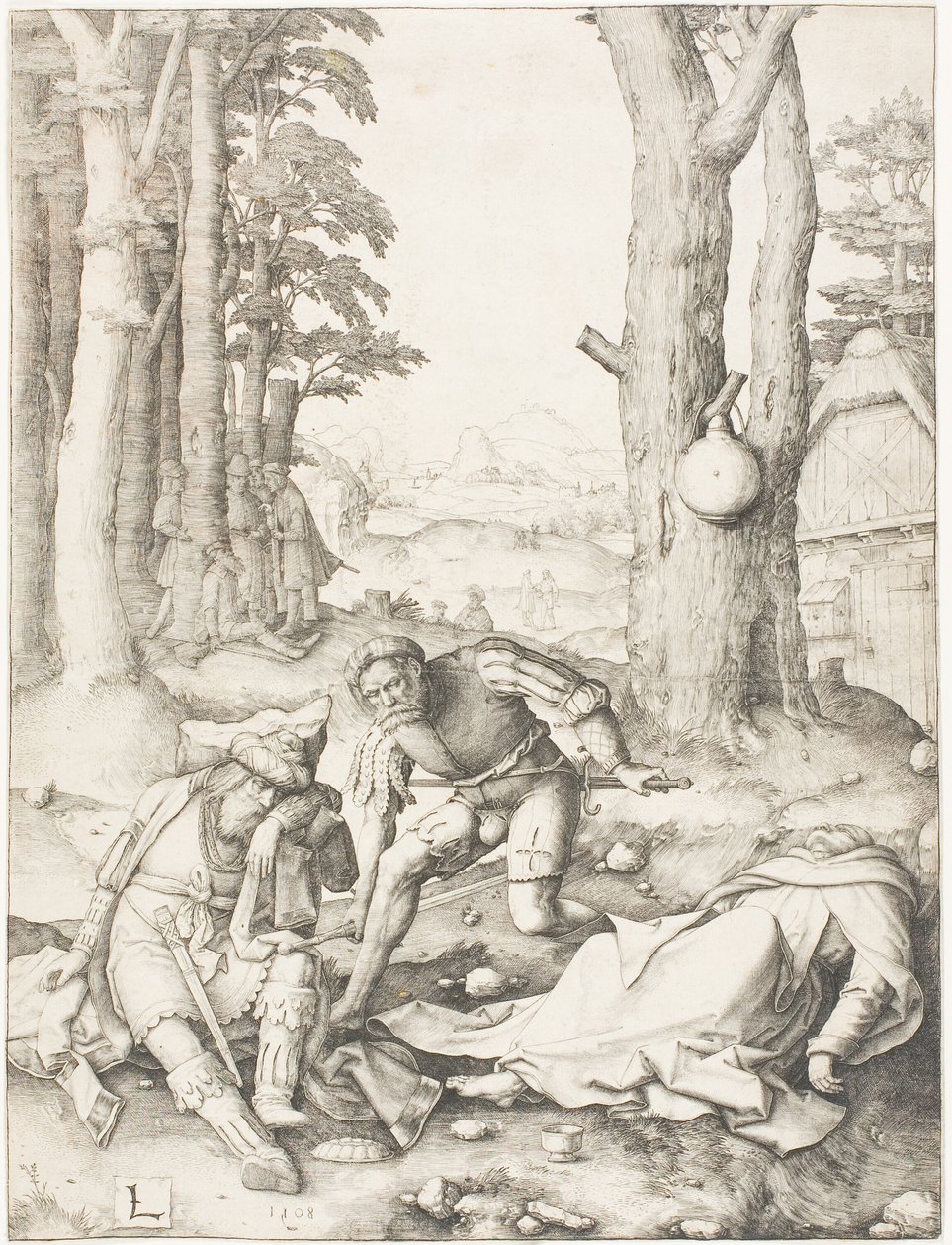 Mohammed és Szergiusz szerzetes alkotó: Lucas van Leyden