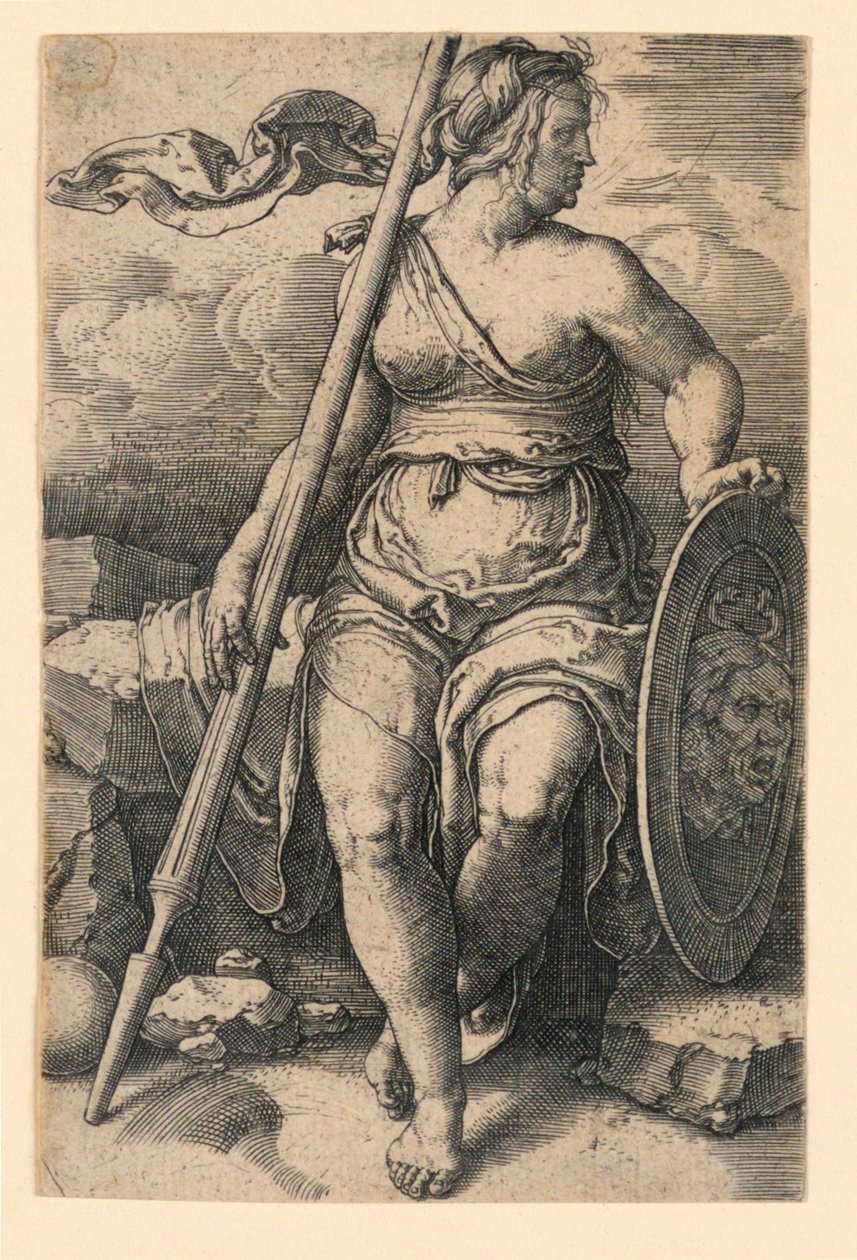 Pallas Athéné (Minerva) alkotó: Lucas van Leyden