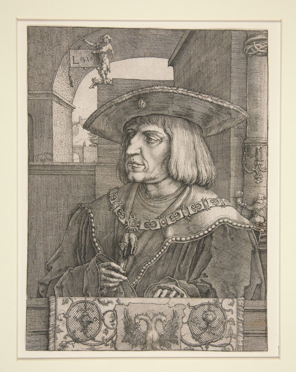 I. Miksa császár portréja alkotó: Lucas van Leyden