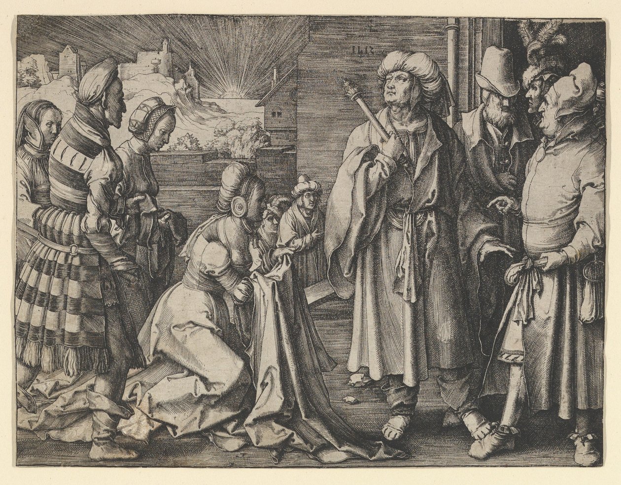Potifár felesége megvádolta Józsefet, 1512. alkotó: Lucas van Leyden