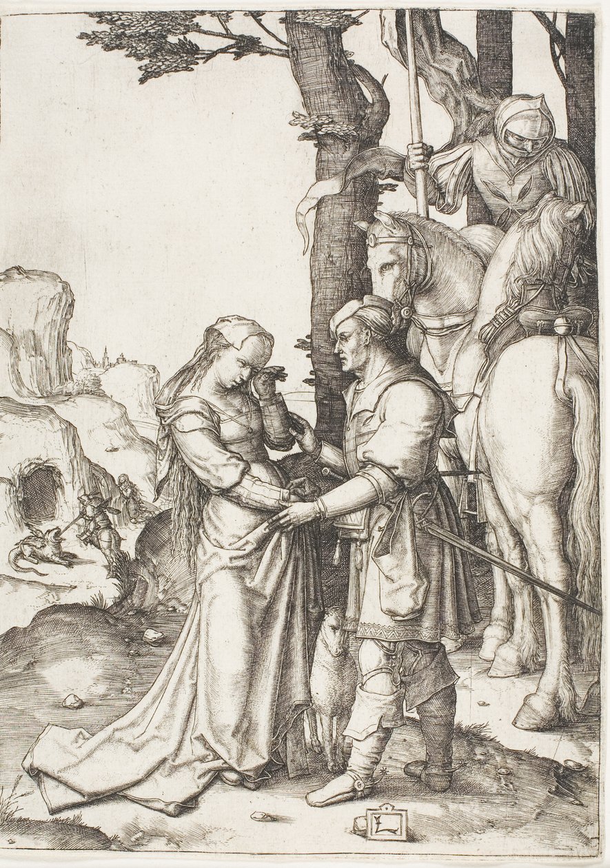 Szent György felszabadítja a hercegnőt alkotó: Lucas van Leyden