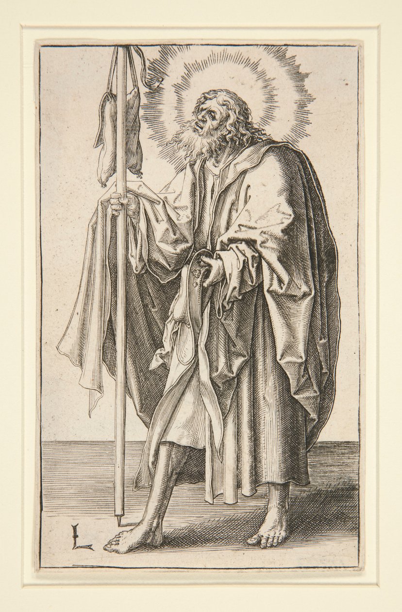 Nagyobb Szent Jakab (vagy idősebb) a Krisztus és az apostolok sorozatból alkotó: Lucas van Leyden