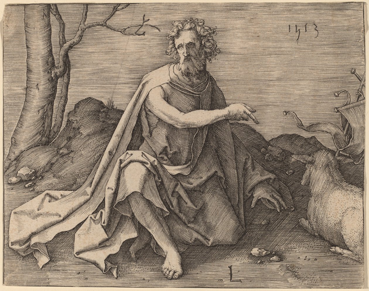 Keresztelő Szent János a sivatagban alkotó: Lucas van Leyden