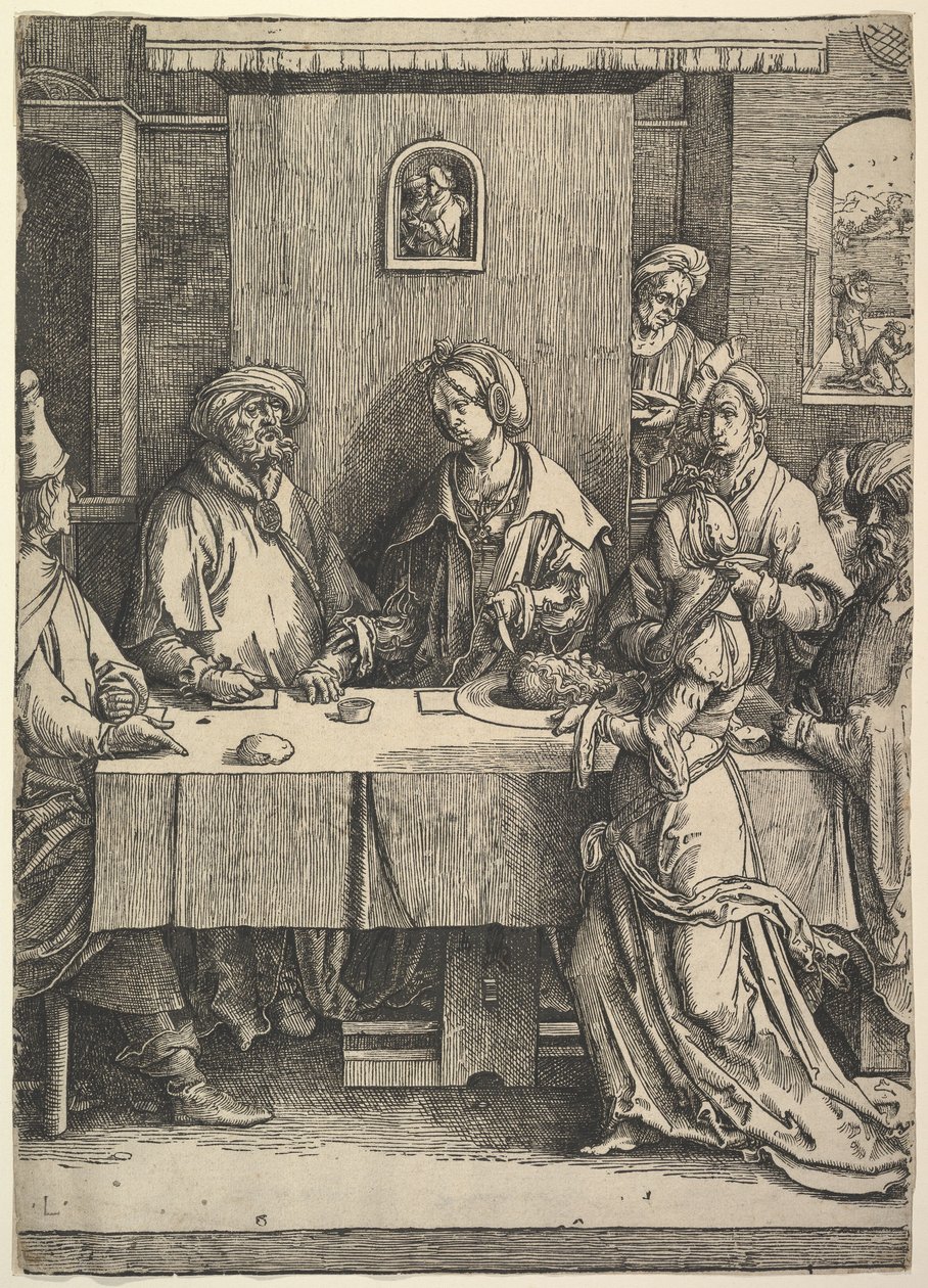 Salome Keresztelő János fejével, 1514. alkotó: Lucas van Leyden