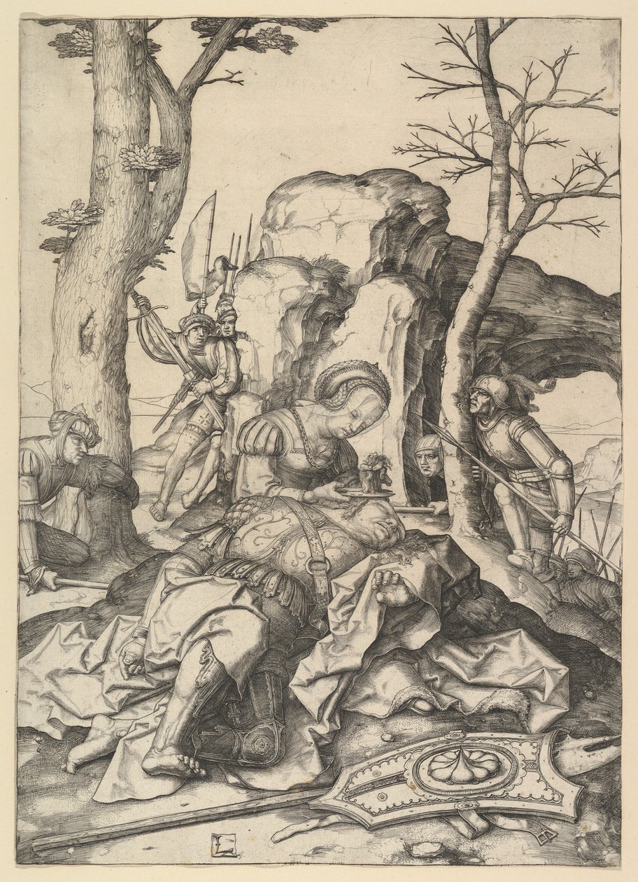 Sámson és Delila, kb. 1507. alkotó: Lucas van Leyden
