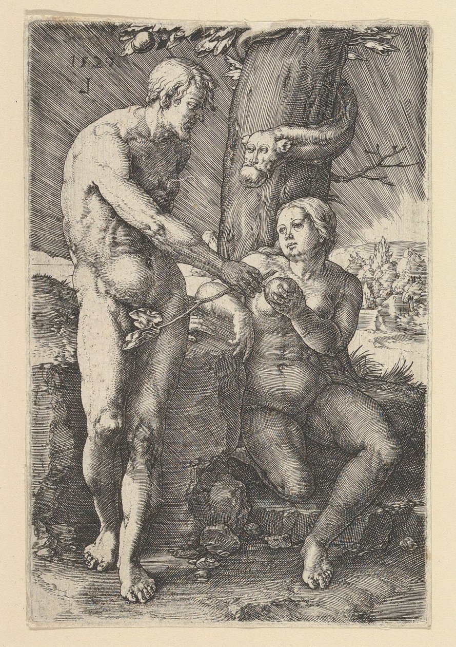 Ádám és Éva bűne, 1529. alkotó: Lucas van Leyden