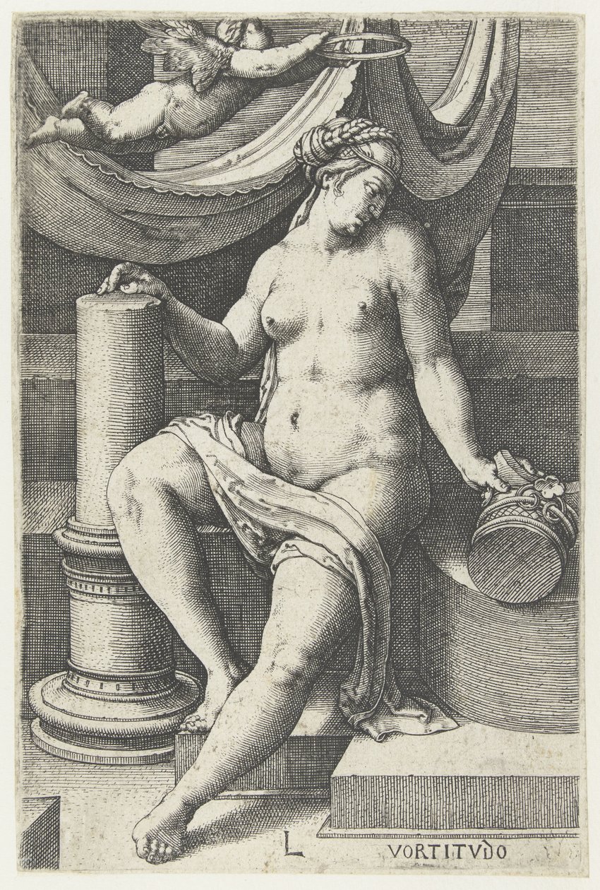 Jobbulást Vortitudo (cím az objektumon) Hét erény (sorozat címe) alkotó: Lucas van Leyden