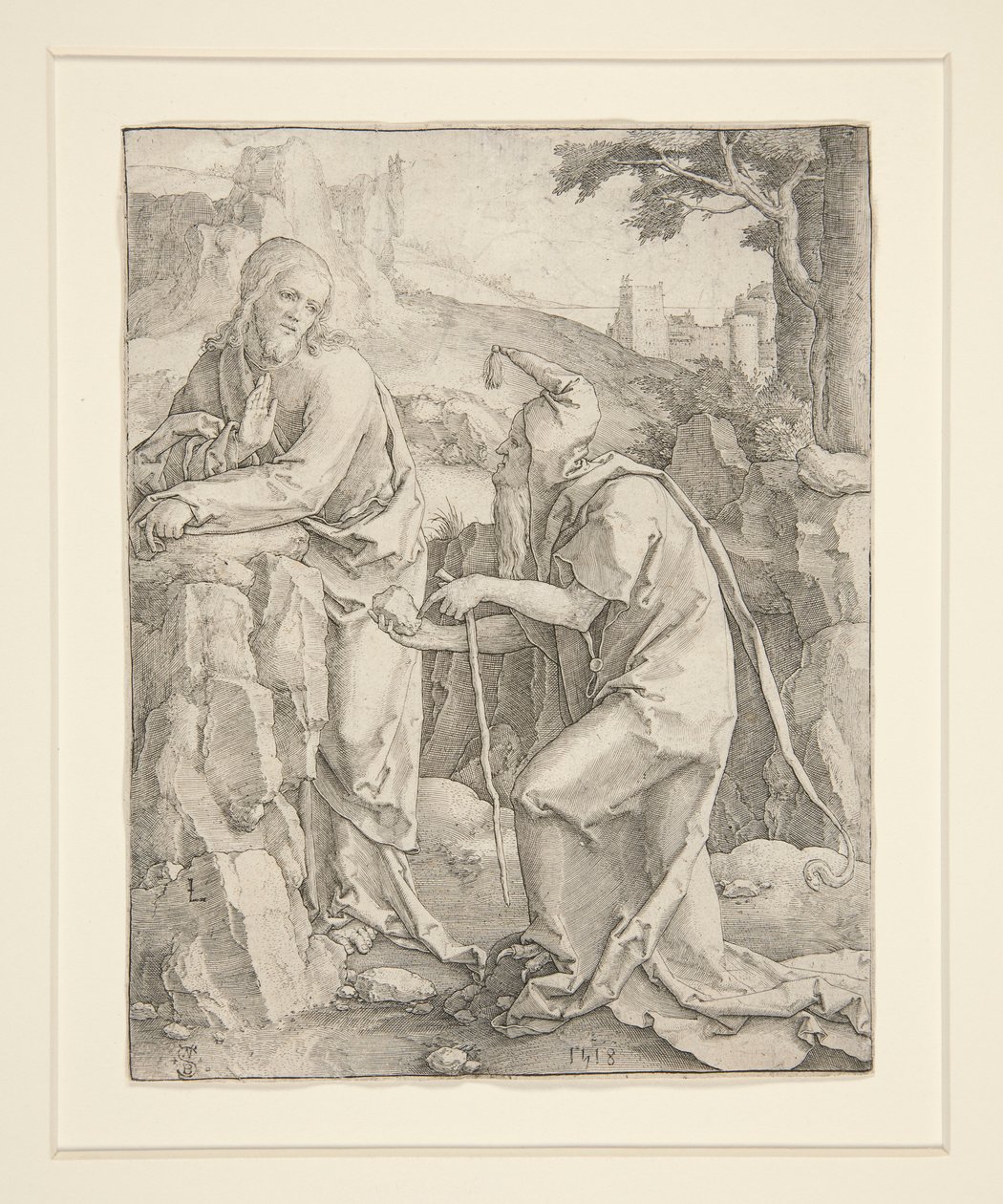 Krisztus megkísértése alkotó: Lucas van Leyden