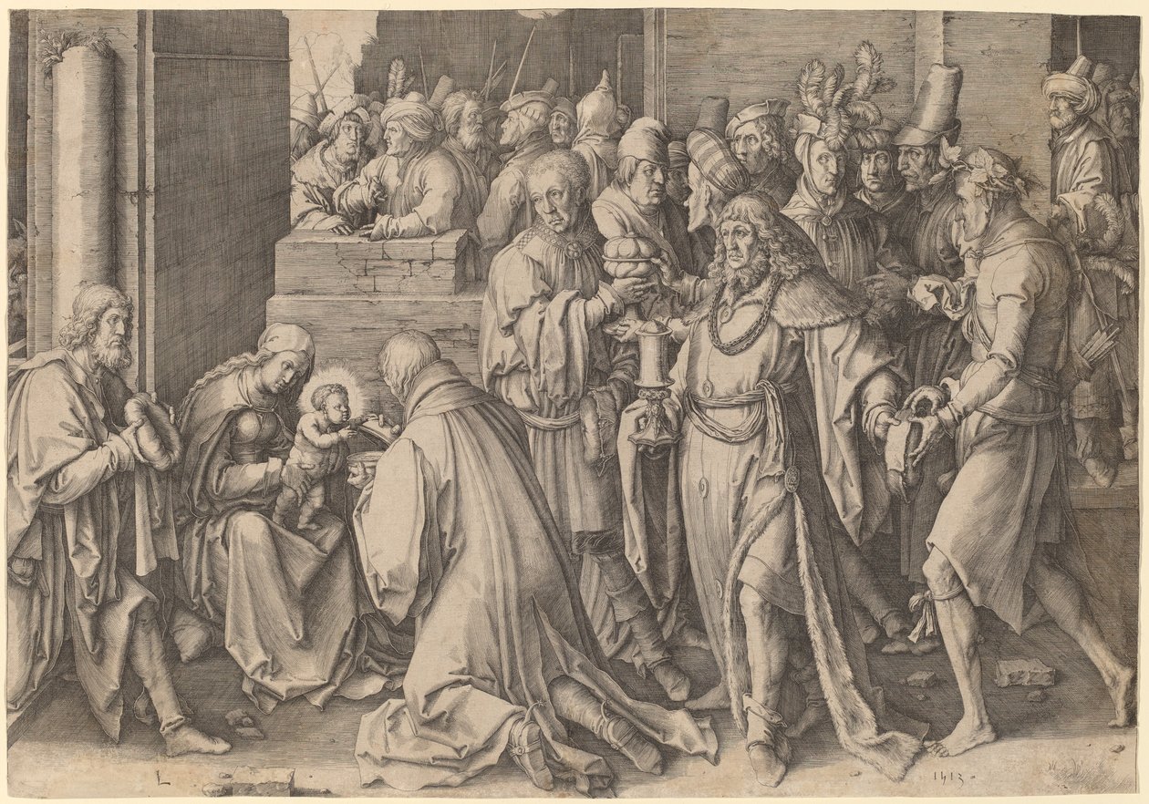 A mágusok imádása alkotó: Lucas van Leyden