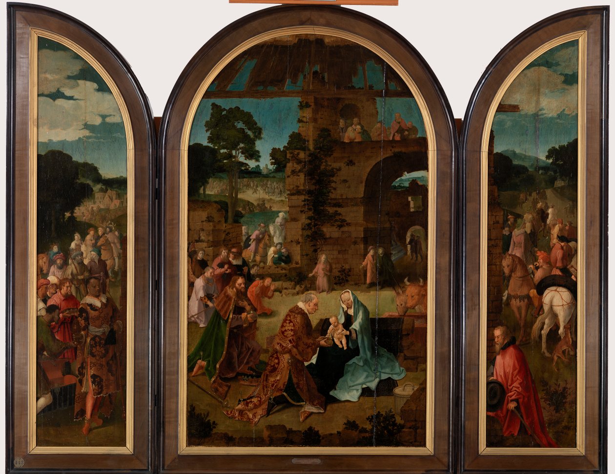 A Mágusok imádása Triptichon, 1510 körül alkotó: Lucas van Leyden