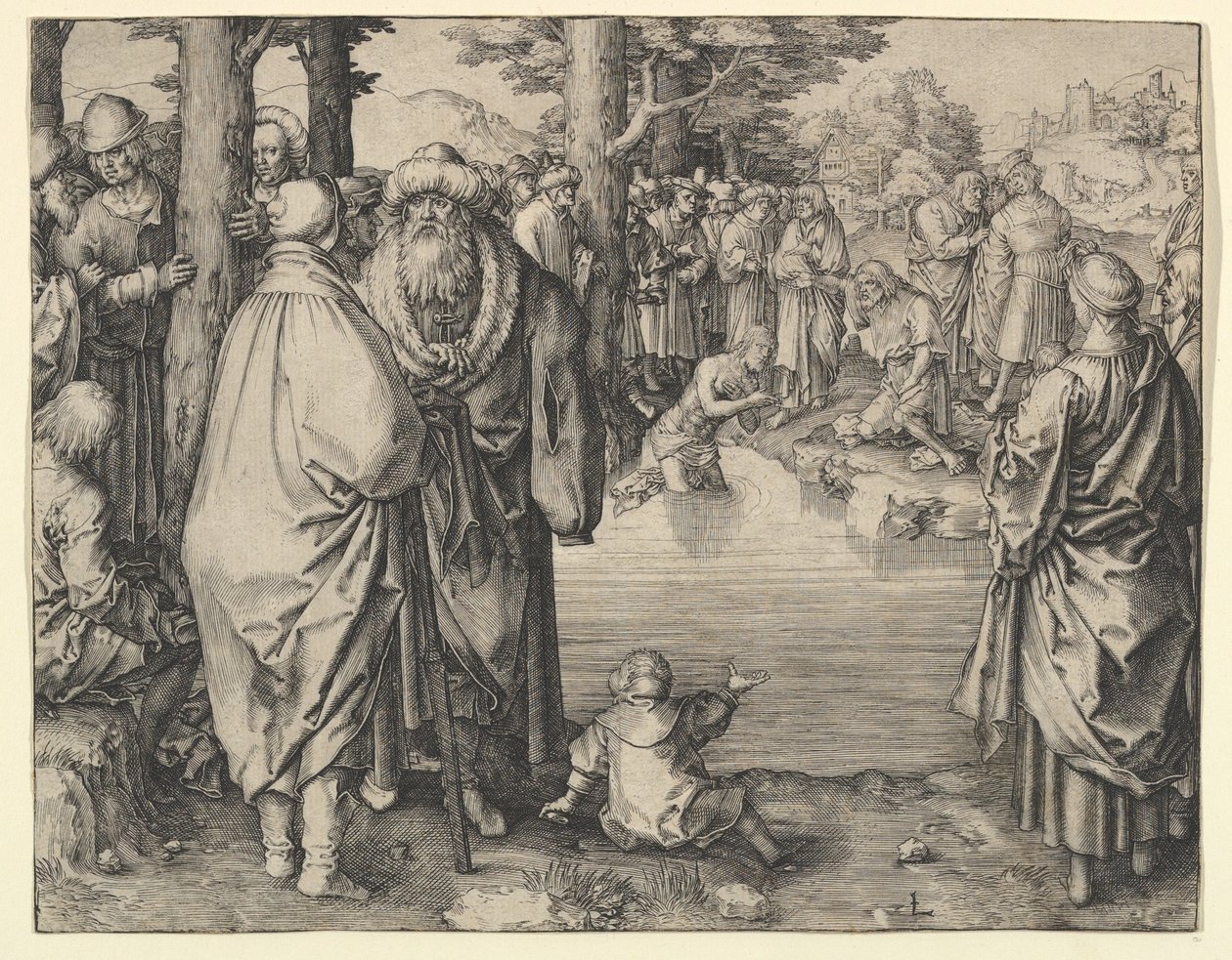 Krisztus megkeresztelése a Jordán folyóban alkotó: Lucas van Leyden
