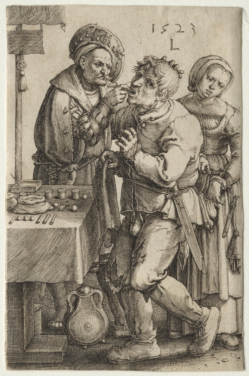 A fogorvos, 1523. alkotó: Lucas van Leyden
