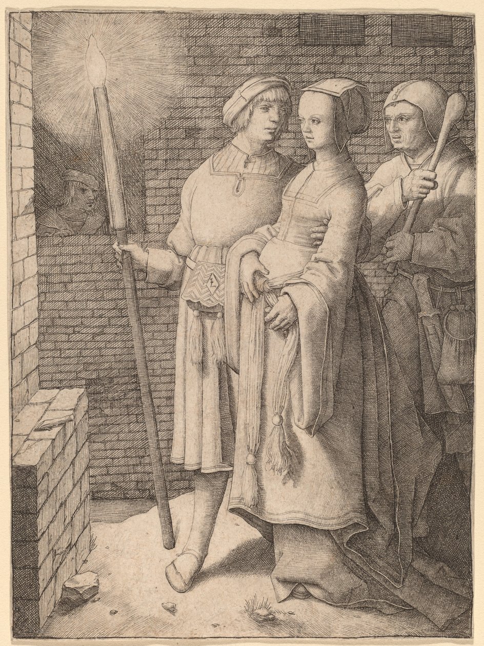 A fáklyás férfi és egy nő, akit egy bolond követ alkotó: Lucas van Leyden